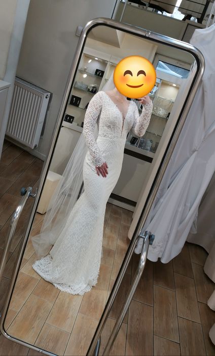 Suknia ślubna rybka boho glam