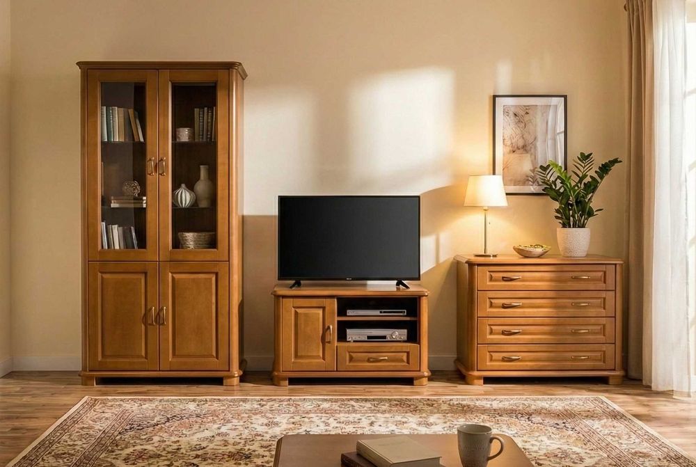 Zestaw Mebli Witryna+Komoda+Szafka RTV