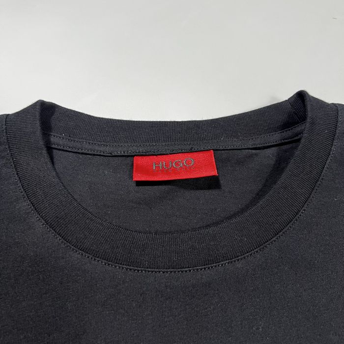 Чоловіча чорна футболка HUGO Circle Logo Print T-shirt Doriole
