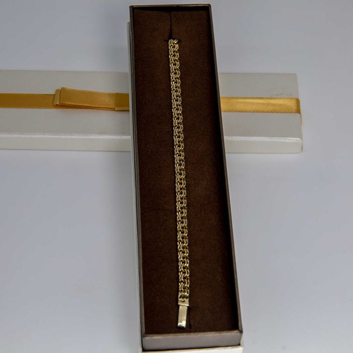 Złota bransoleta 585 Garibaldi 18,88gram 21cm 6,5mm ocechowana NOWA PEŁNA