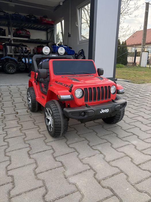 Auto na akumulator Jeep Wrangler Rubicon 4x200 Watt 24V Pilot MP3 Kluczyki Czerwony