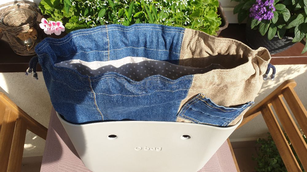 Organizer standard komin jeans patchwork boho do torby obag różne kol.