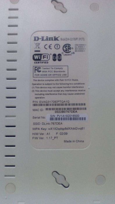 Router D-Link DVA-G3170i / pt