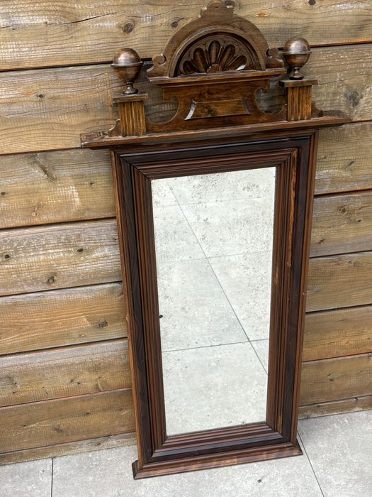 Oryginalne Piękne Dtewniane Antyczne  Lustro Secesja