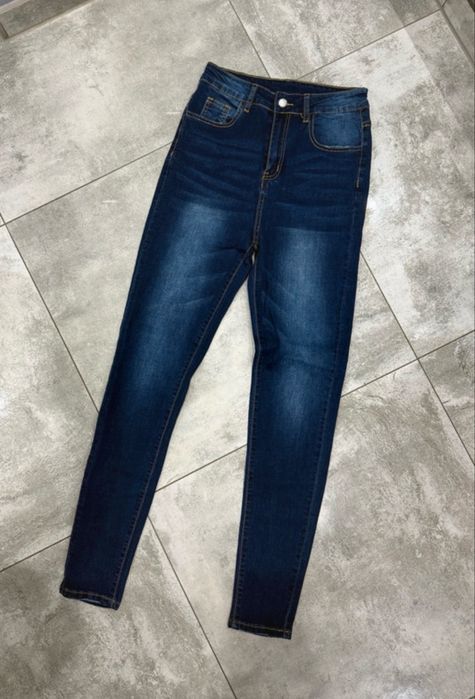 Jeansy skinny dżinsy granatowe ciemne M 38