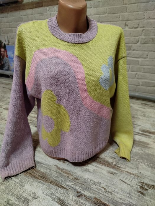 Светр ZARA з квітковим принтом, оверсайз. Оригінал!!!