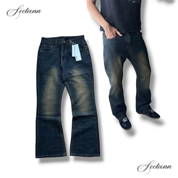 Flared Dark blue Bootcut Jeans Джинси Фларед Кльош Клеш Сині Широкі Baggy Y2k Sk8 Archive Opium Racer Jaded London Balenci Джинсы Буткат Синие Опиум