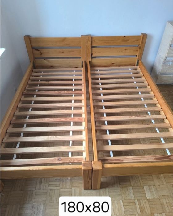 Łóżko 180x80  pojedyncze solidne drewniane cena za.sztuke