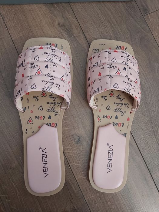 Klapki letnie walentynki venezia skóra