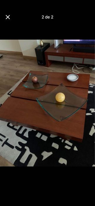 Mesa de sala tom de cerejeira estilo japonês