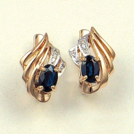 Золотые серьги изумруд,бриллианты 585,750 проба,сапфир,агат