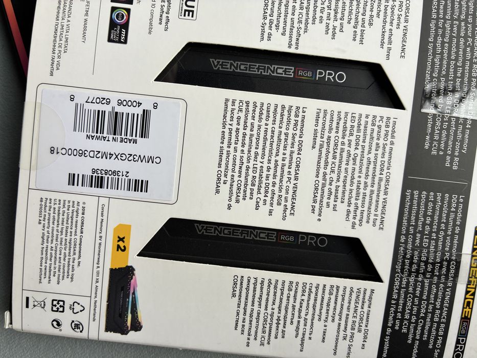 64Gb DDR4 Corsair Vengeance Pro RGB (Troca por grafica RTX 16Gb)