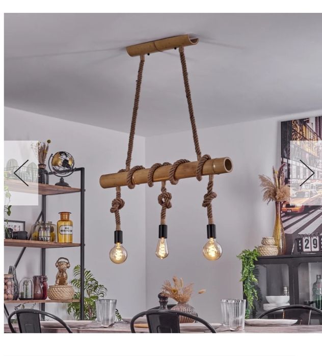 Lampa boho wisząca. Bambus