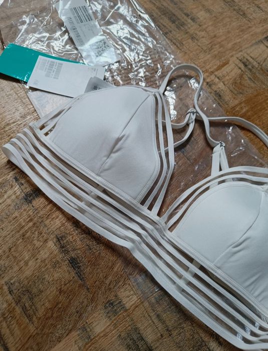 H&M biały stanik bikini 38