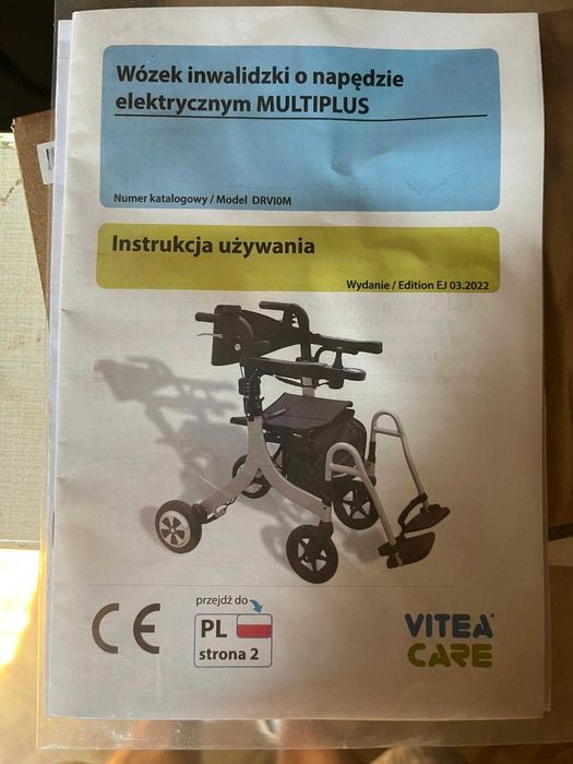 NOWY Elektryczny wózek inwalidzki Vitea Care MULTIPLUS - nieużywany, w kartonie