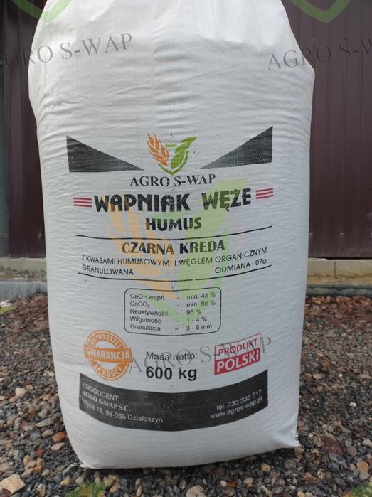Wapno nawozowe granulowane węglanowe magnezowego czarna kreda PRODUCENT