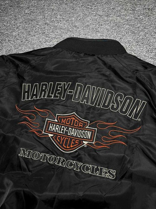 Чоловічий бомбер HARLEY DAVIDSON Flames Nylon Bomber Jacket - Розмір XL