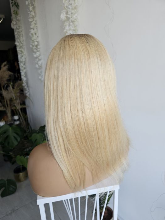Tupet topper Kris jasny blond z odrostem włosy naturalne 50 cm