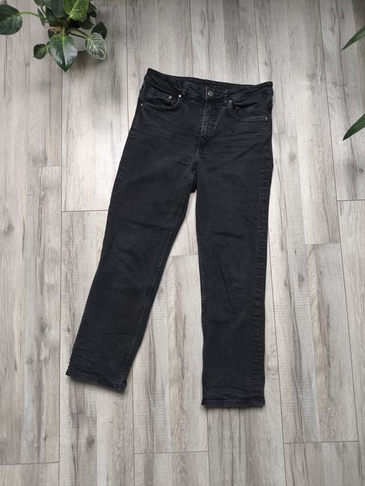 jeansy proste straight high waist wysoki stan ankle