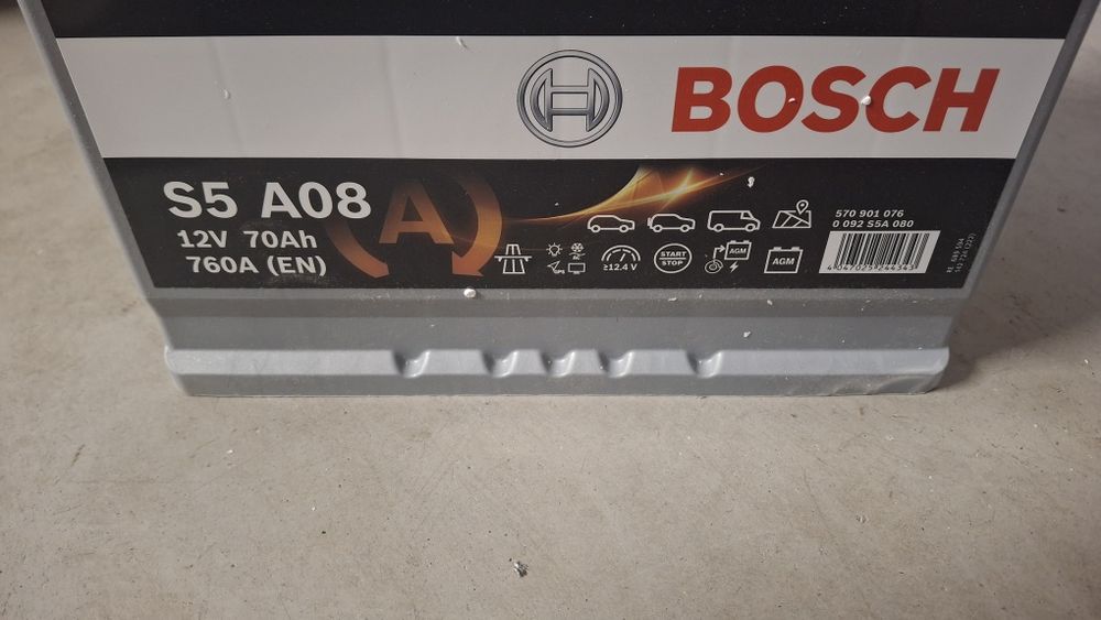 Akumulator Bosch S5 A08 AGM 12V 70Ah 760A S5A080 Start-Stop