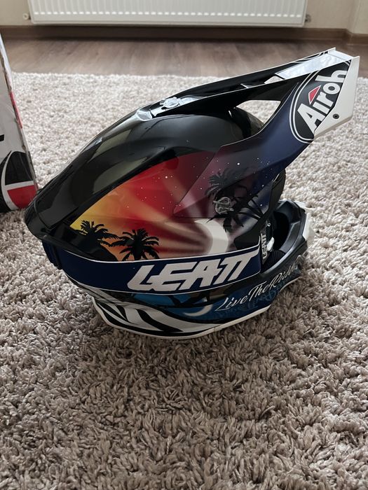 Рідкісний шолом Airoh Twist 2.0 LazyBoy з окулярами LEATT