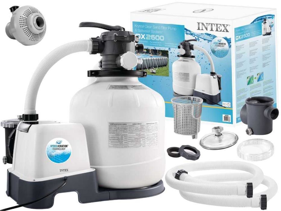 Песочный фильтр насос хлоргенератор Intex 26680 10000 л/час 11 г хлора