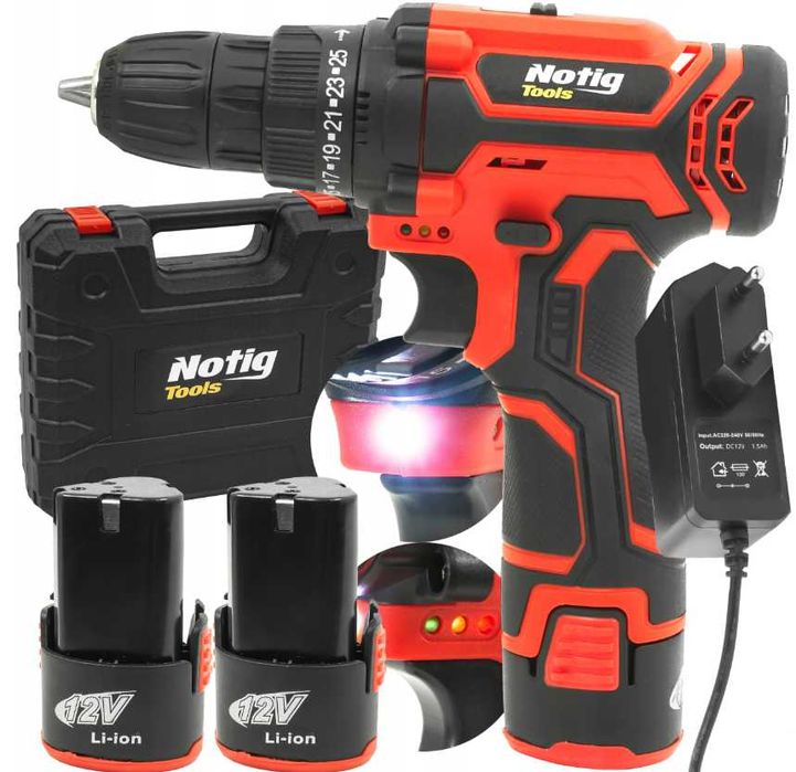 WIERTARKO WKRĘTARKA akumulatorowa 12V Li-Lon 2xaku Notig