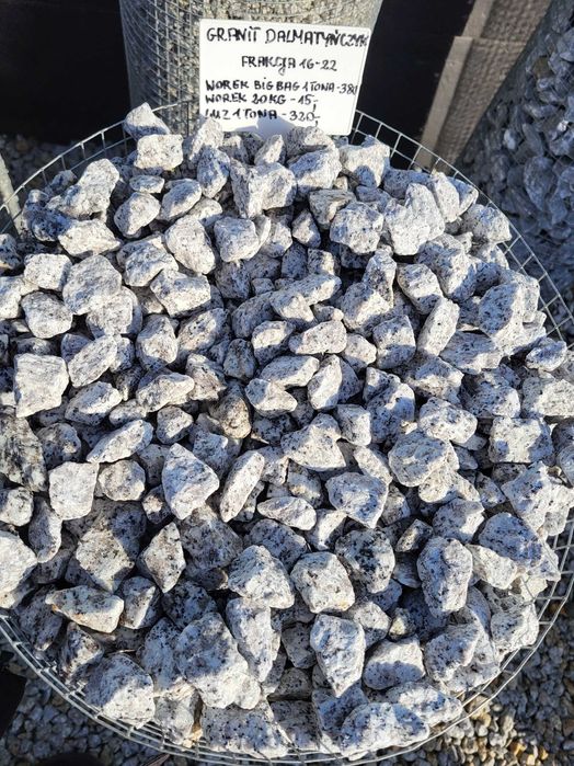 Grys Granitowy Granit Dalmatyńczyk 8-16, 16-22 Kamienie ogrodowe dekoracyjne akwarystyka