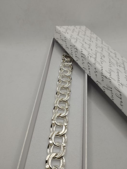 Srebrna bransoletka, Garibaldi, próba 925, długość 22 cm