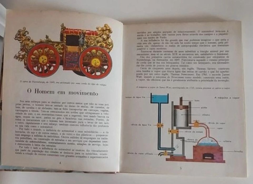 Livro antigo Os primeiros automóveis da Verbo