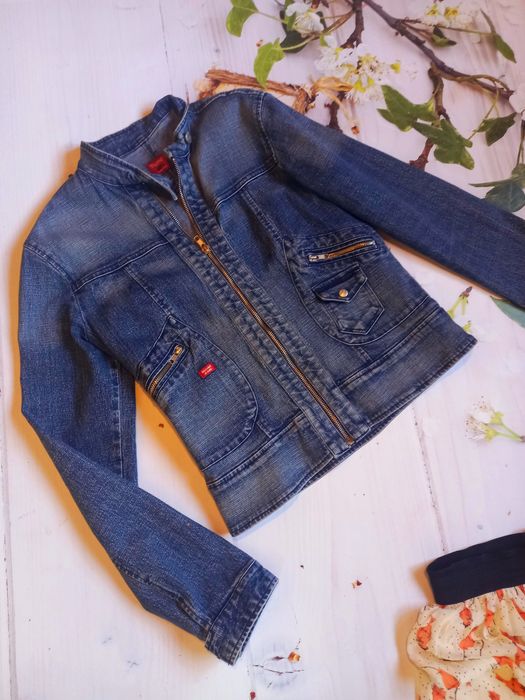 H&M Сорочка рубашка джинсова джинсовка  джинсовий піджак 36 S