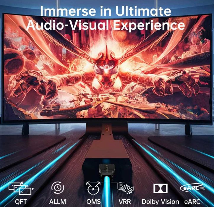 Optyczny Kabel HDMI 2.1 AOC – 8K 60Hz/4K 120Hz –  Wysoka Jakość 15m