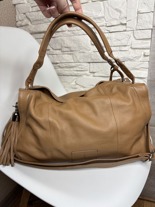 Жіноча стильна шкіряна сумка Jasper Conran коричнева сумка