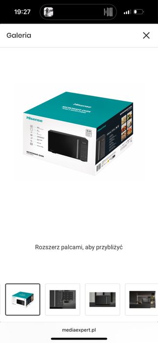 NOWA | Kuchenka mikrofalowa 1000W średnica 28.5cm pojemność 23L Czarny