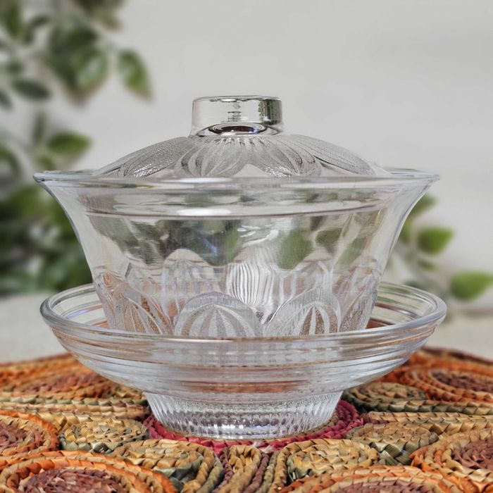 Гайвань стеклянная 135мл + китайский заварник лотос + чайная церемония