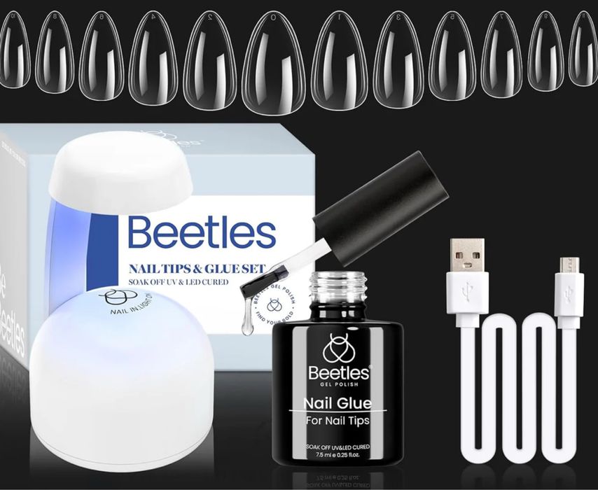 Kit com 500 unhas de gel , lampada UV e cola