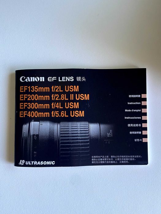 Canon EF 135mm f/2 L USM Bolsa Original Canon LP1219 + Caixa + Manual