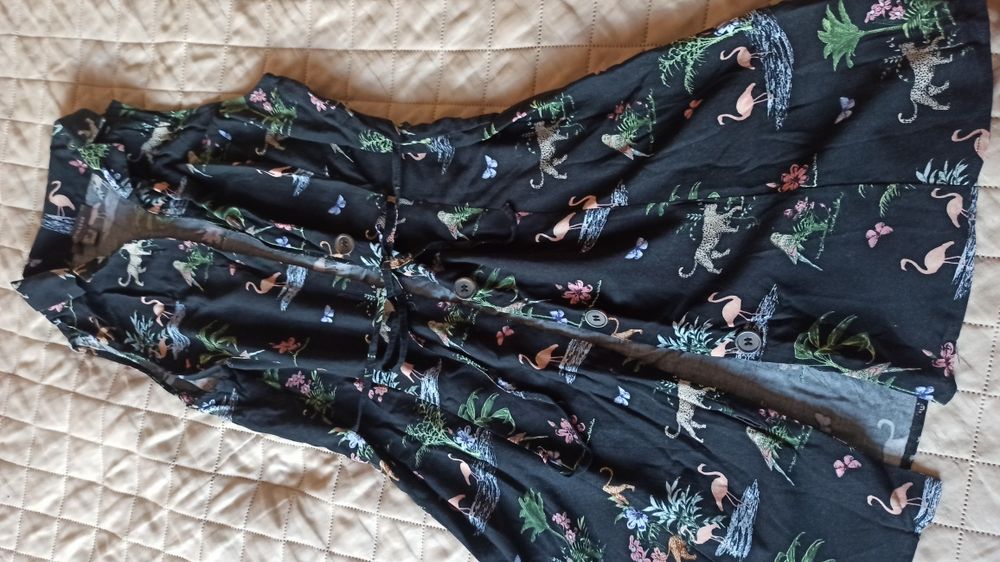 sukienka japan style 36 S ze stanikiem bawełna elastan falbanki