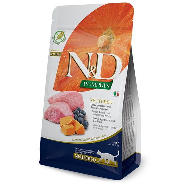 Farmina N&D Grain Free Cat Pumpkin Lamb&Blueberry Neutered
