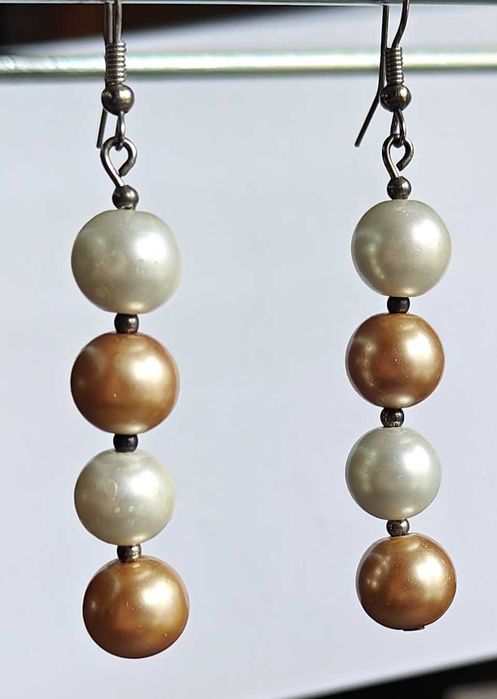 Kolczyki perły długie 6 cm