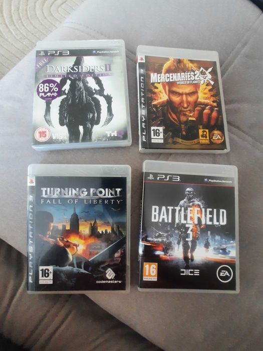 Zestaw 4 gier na ps3 mercenaries,battlefield,turning point,darksiders