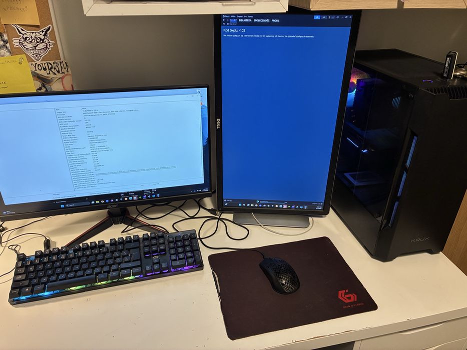 Komputer gamingowy Ryzen 5 3600 / GTX 1660 Super + 2 monitory + SSD 1TB NVMe