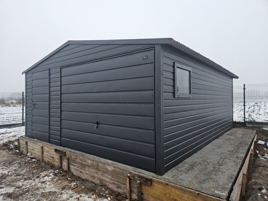 5x6 MAŁ Garaże Blaszane Garaż Blaszany Blaszak Blaszaki Antracyt Okuci