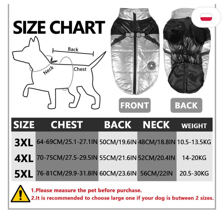Kurtka Dla Psa Na Zimę Odblaskowa Wodoodporna 3XL
