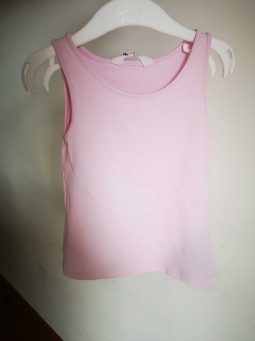 H&M różowy top podkoszulka jasny róż 98/104 cm 2-4 lata