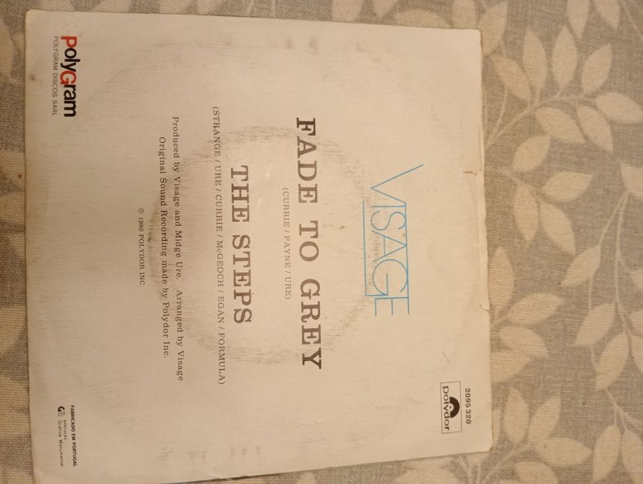 Vinil 7 'pol dos Visage com o single Fade to grey