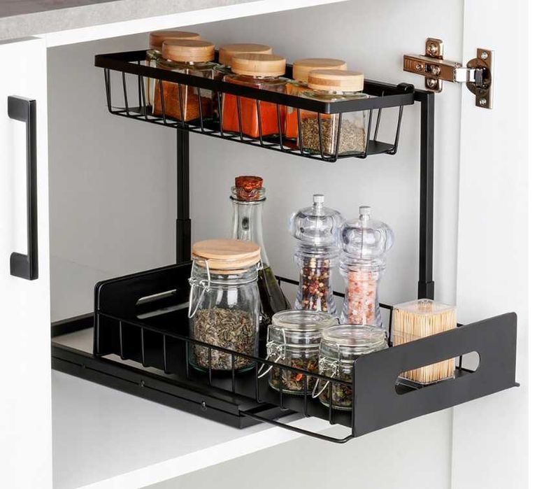 Półka KUCHENNA dwupoziomowa metalowa stojak organizer regał