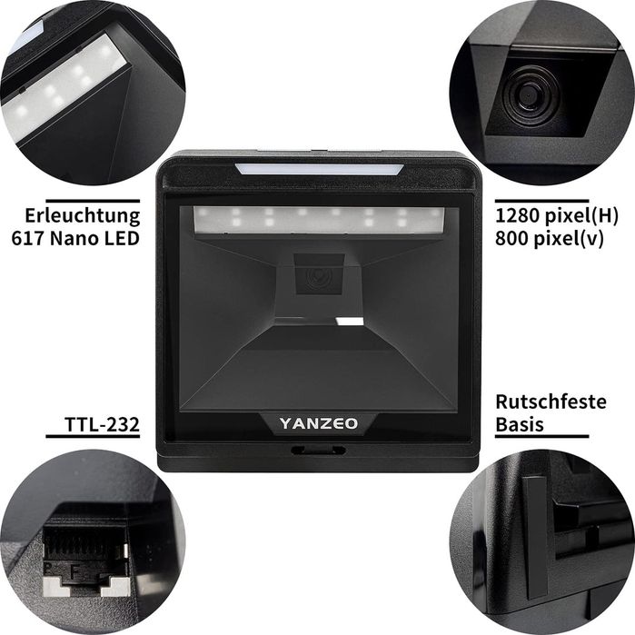 Yanzeo YS868i 2D Barcode Scanner Flatbed Desktop Leitor de código de b