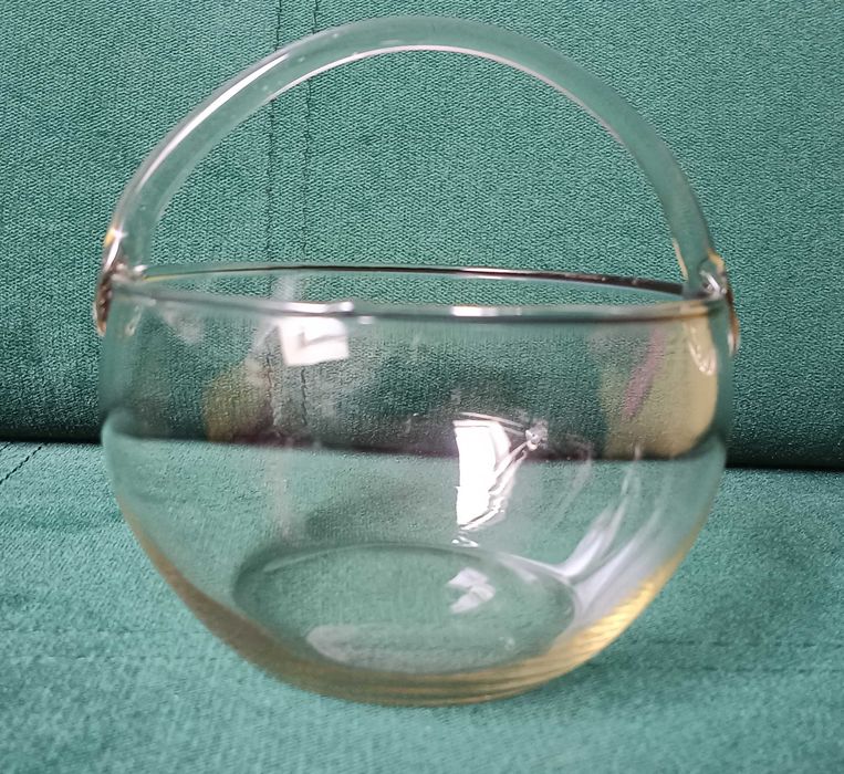 Koszyk szklany bomboniera patera z prl 14cmx14cm
