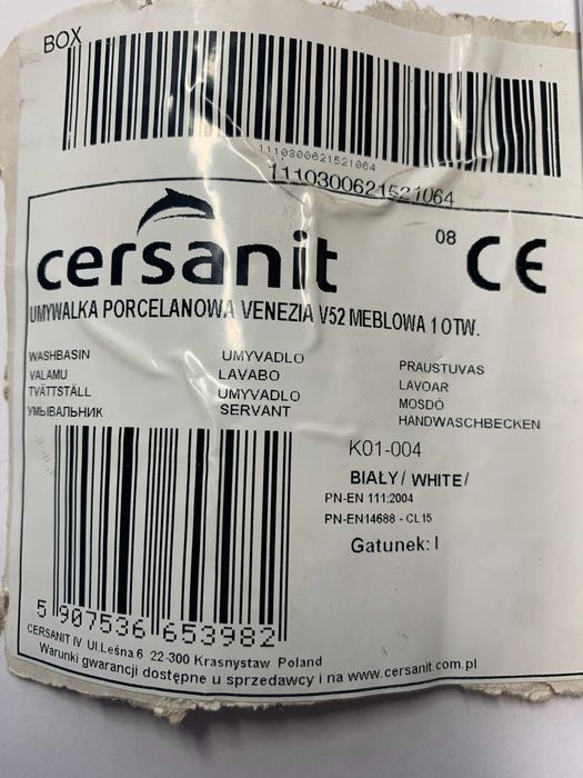 Umywalka nablatowa Venezia ( Cersanit)